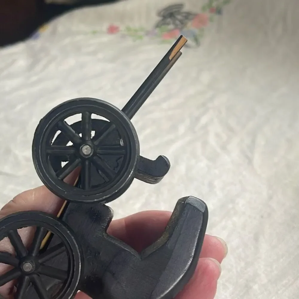 Vintage handmade wooded toy - horse carriage, issues